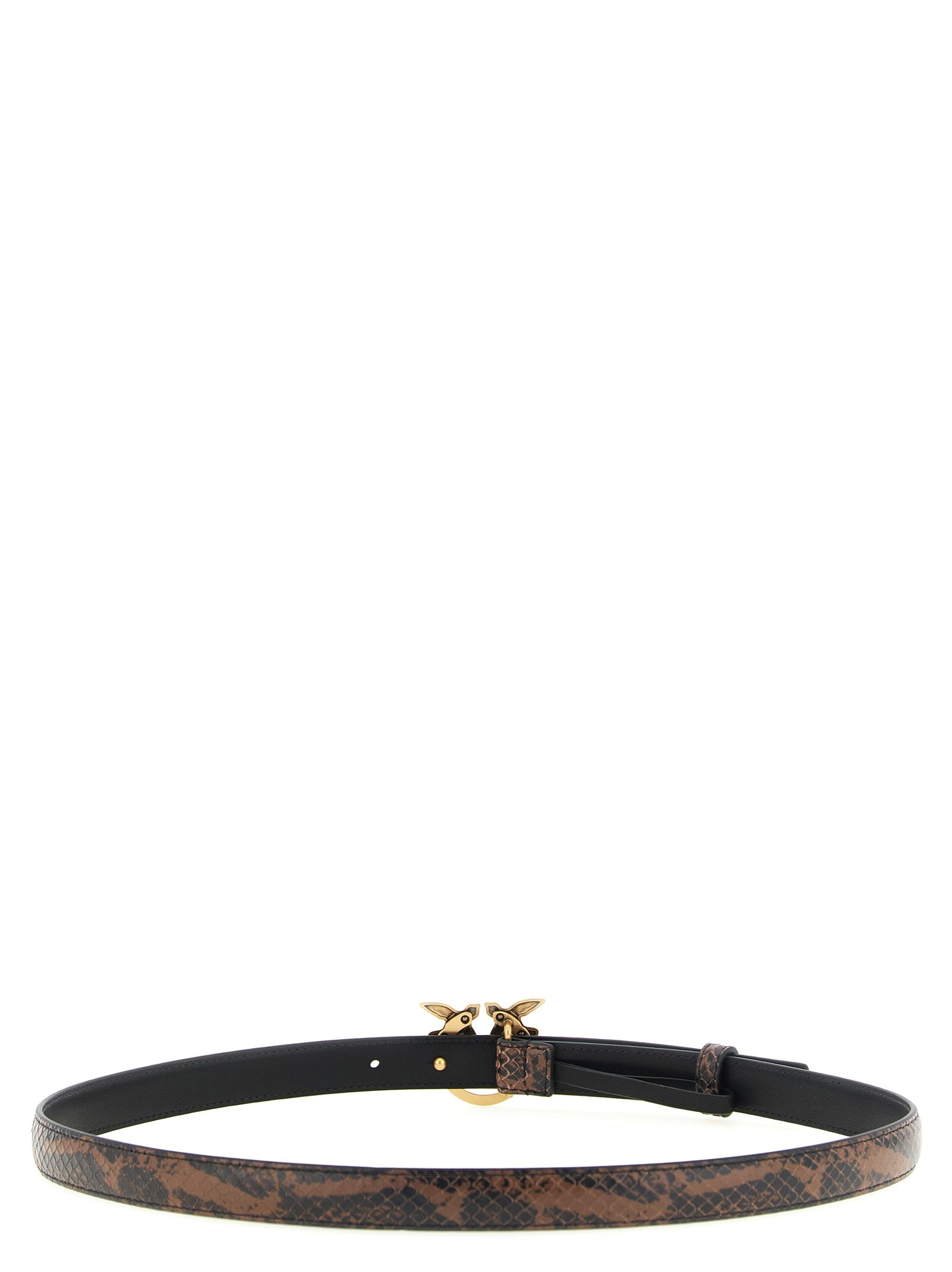 PINKO Brown Calfskin Thin Belt