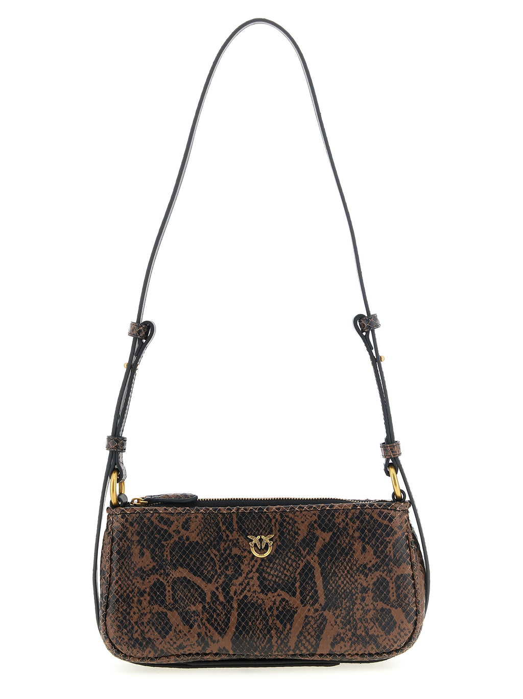 PINKO Brown Calfskin Crossbody Bag