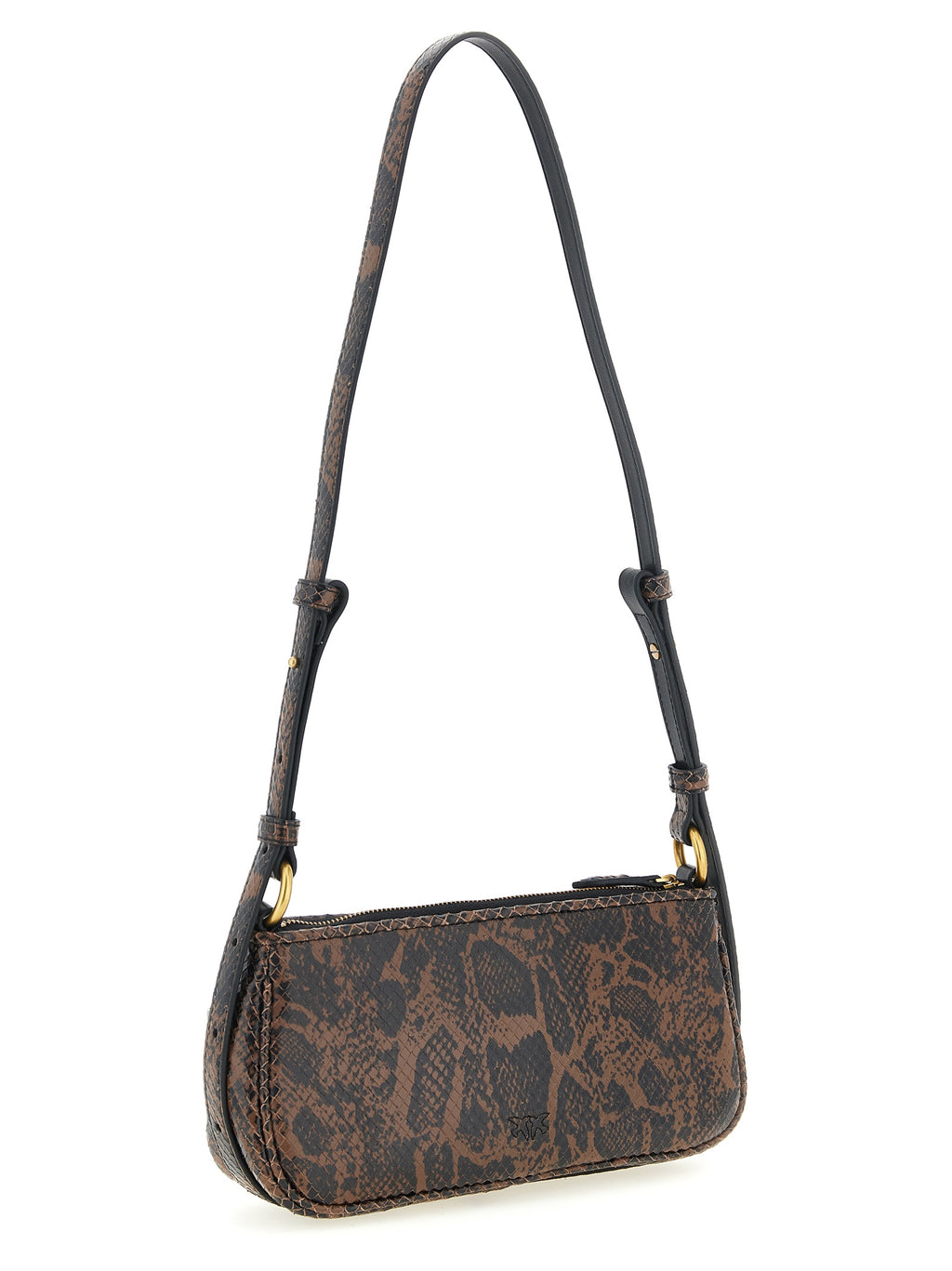 PINKO Brown Calfskin Crossbody Bag