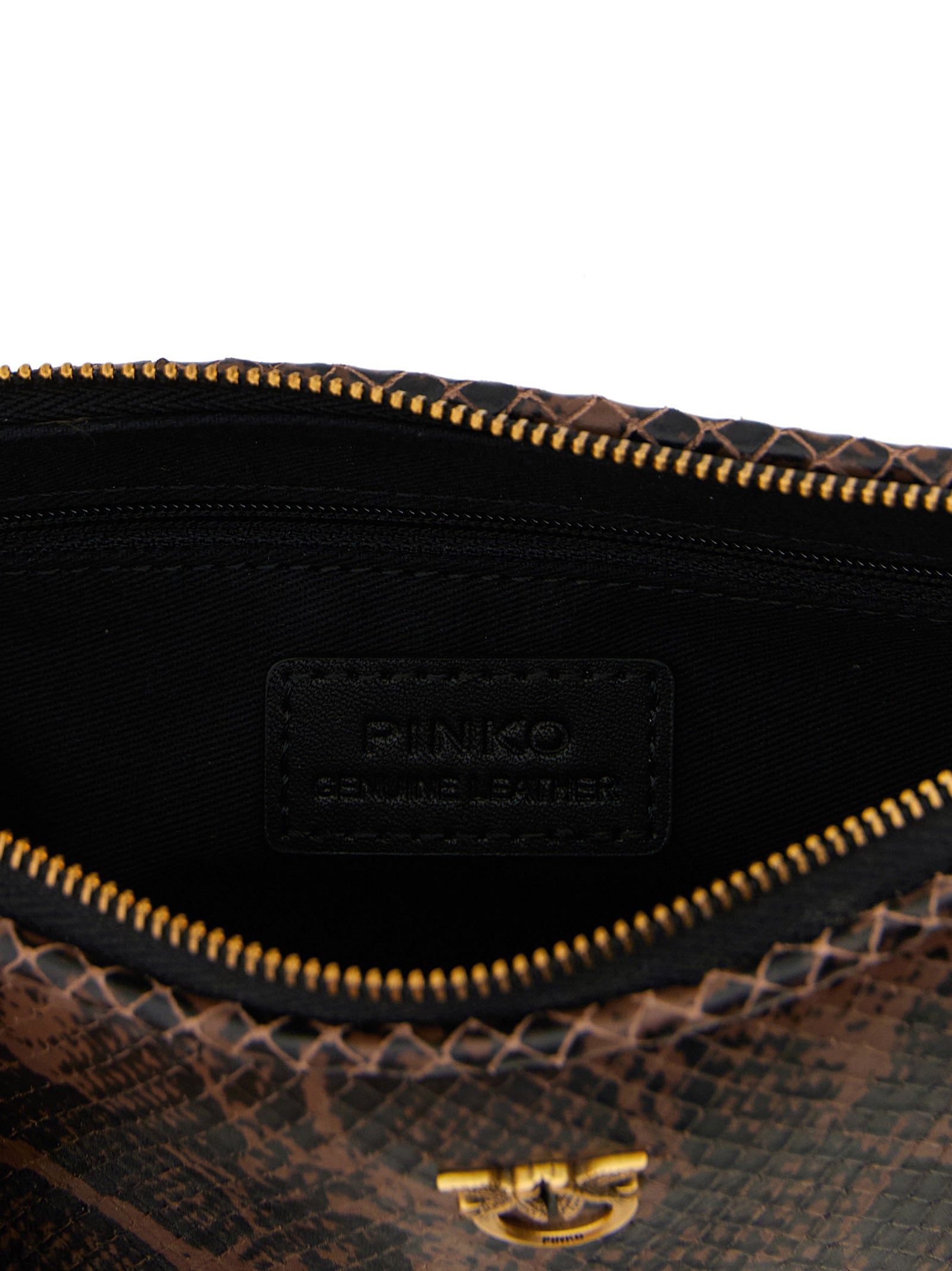 PINKO Brown Calfskin Crossbody Bag