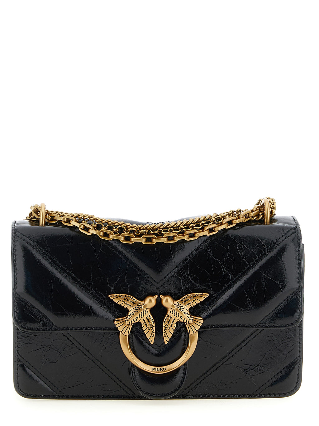 PINKO Black Calfskin Crossbody Bag
