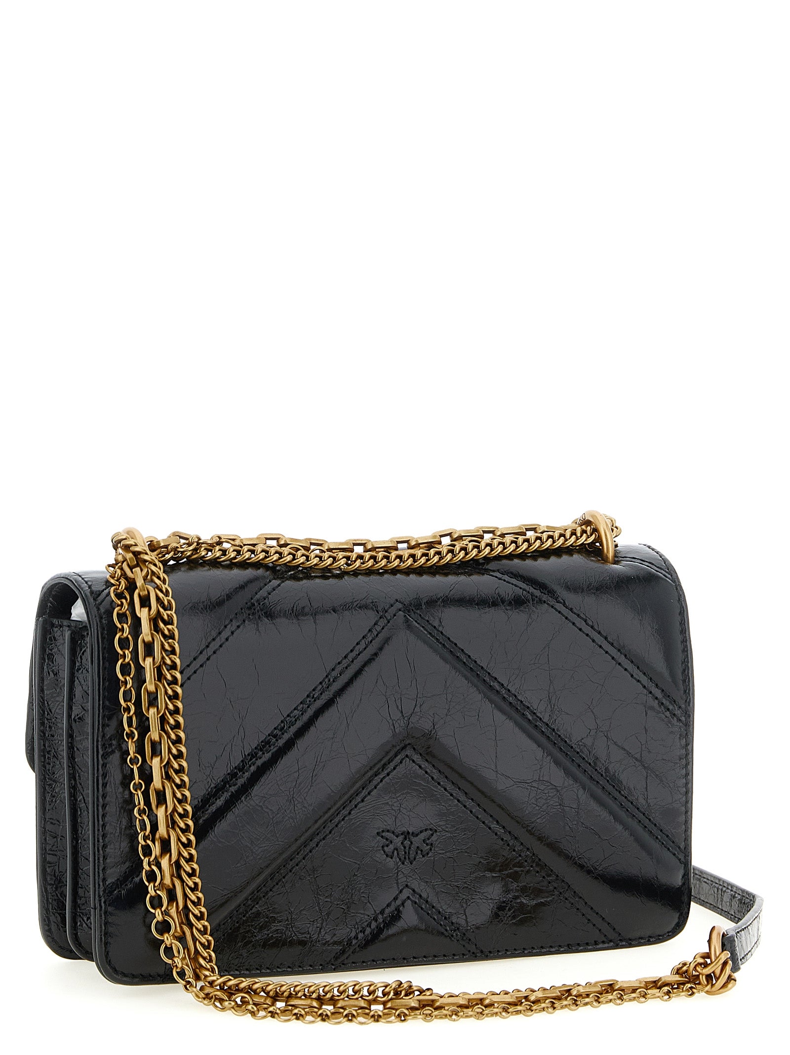 PINKO Black Calfskin Crossbody Bag