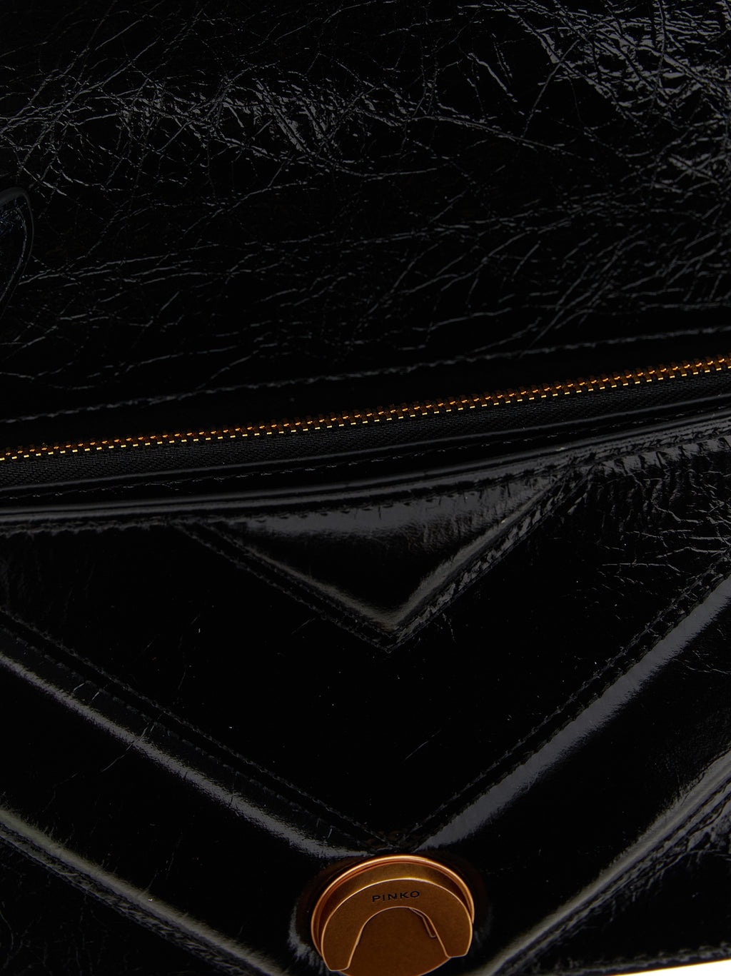 PINKO Black Calfskin Crossbody Bag