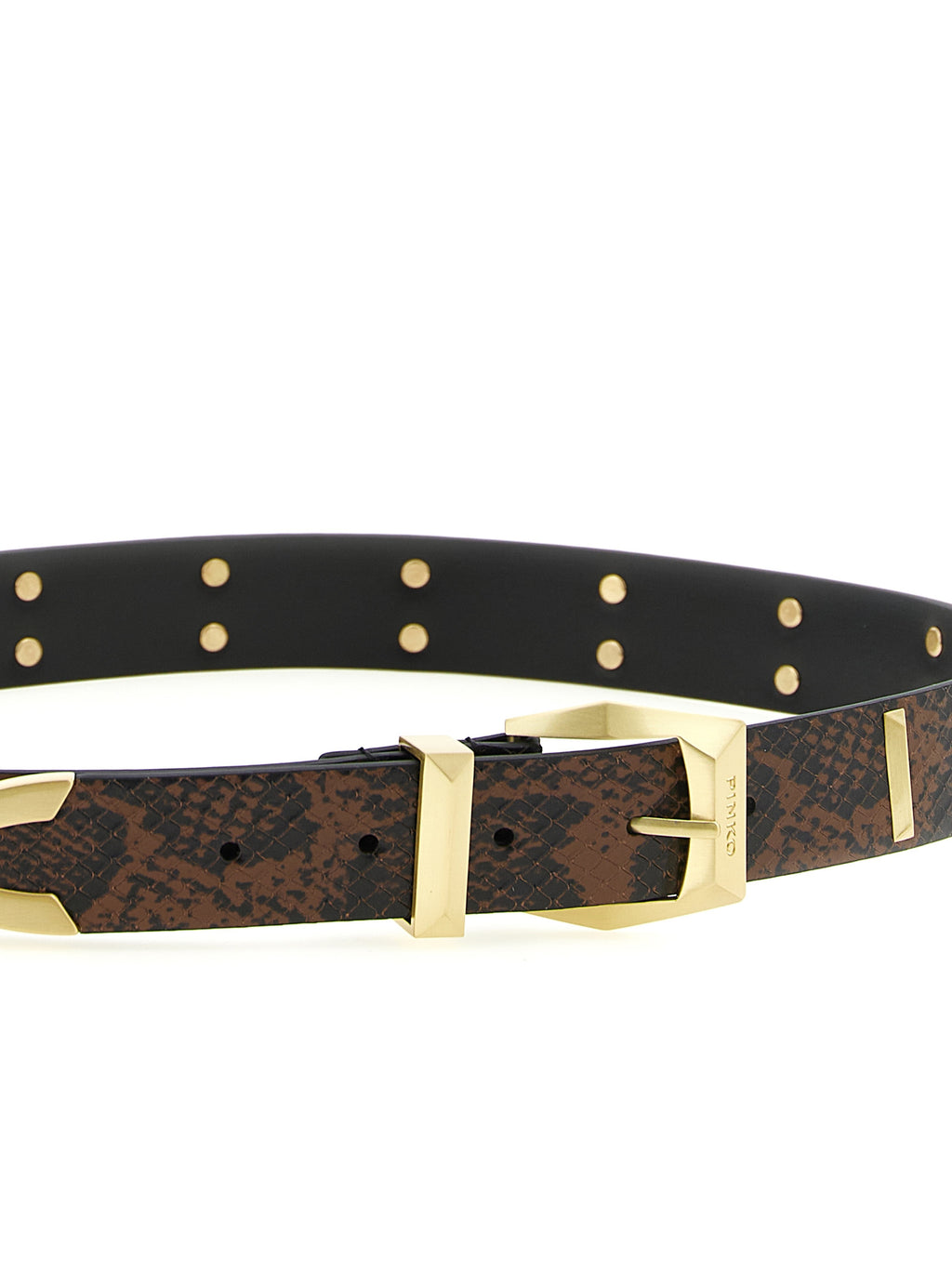 PINKO Gray Calfskin Regular Belt