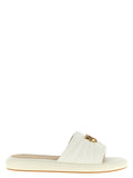 PINKO White Lambskin Slides
