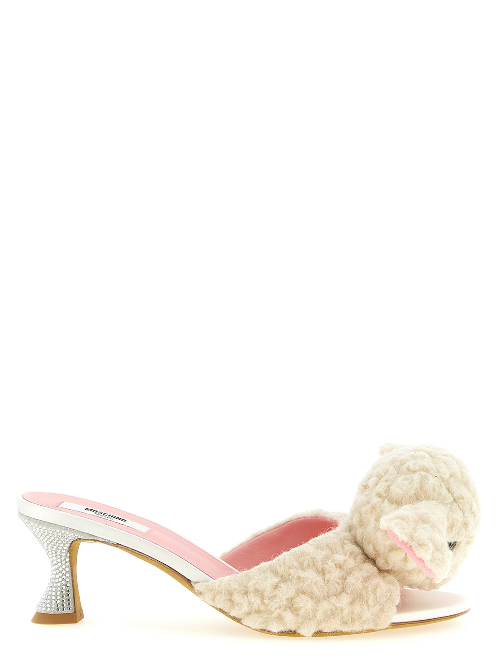 Moschino White Virgin Wool Mules