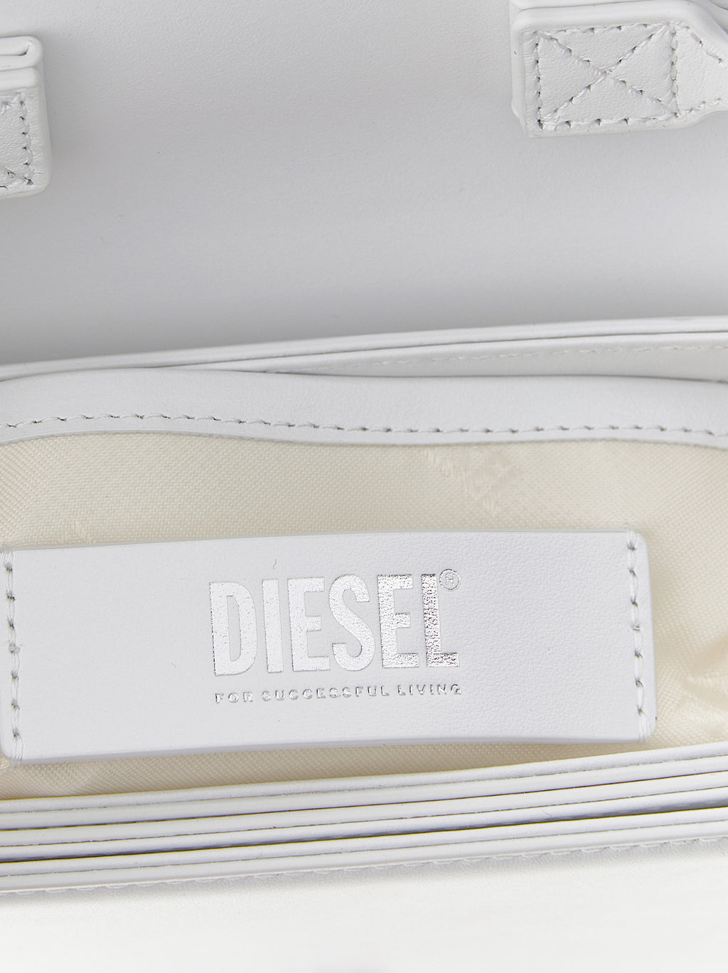 Diesel White Cowhide Shoulder Bag