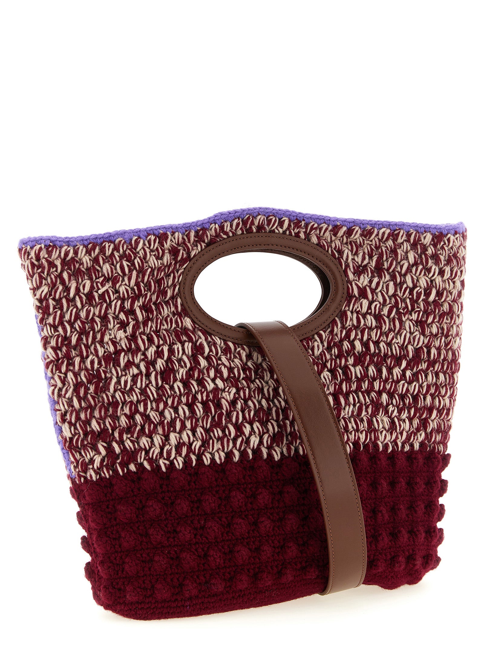 Marni Bordeaux Wool Handbag