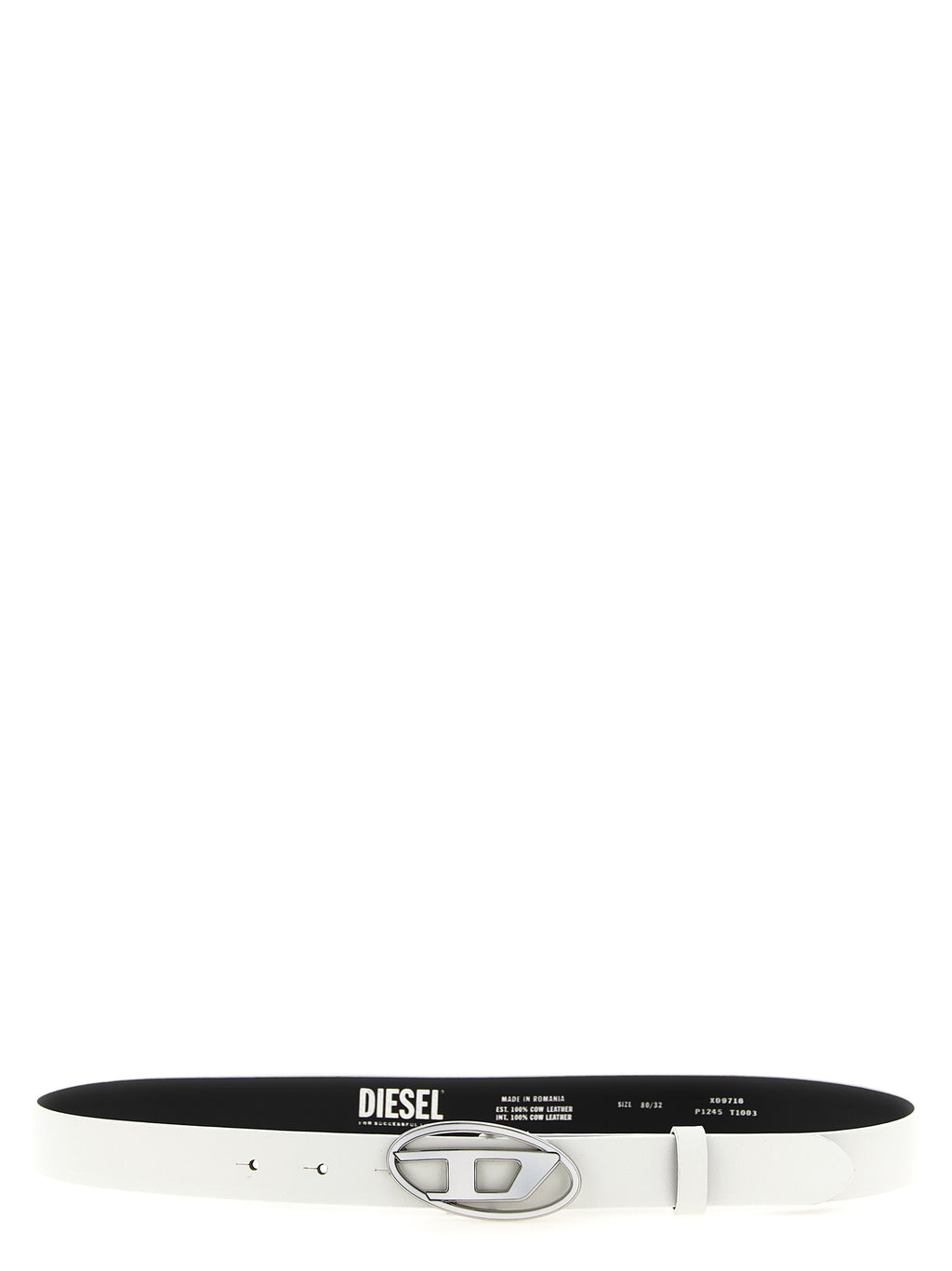Diesel White Leather Regular Belt