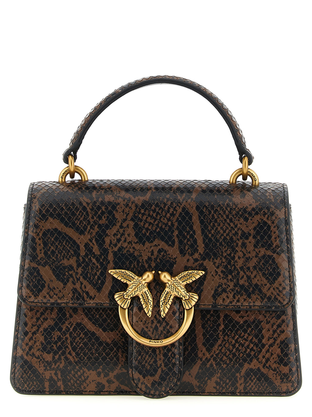 PINKO Brown Calfskin Handbag