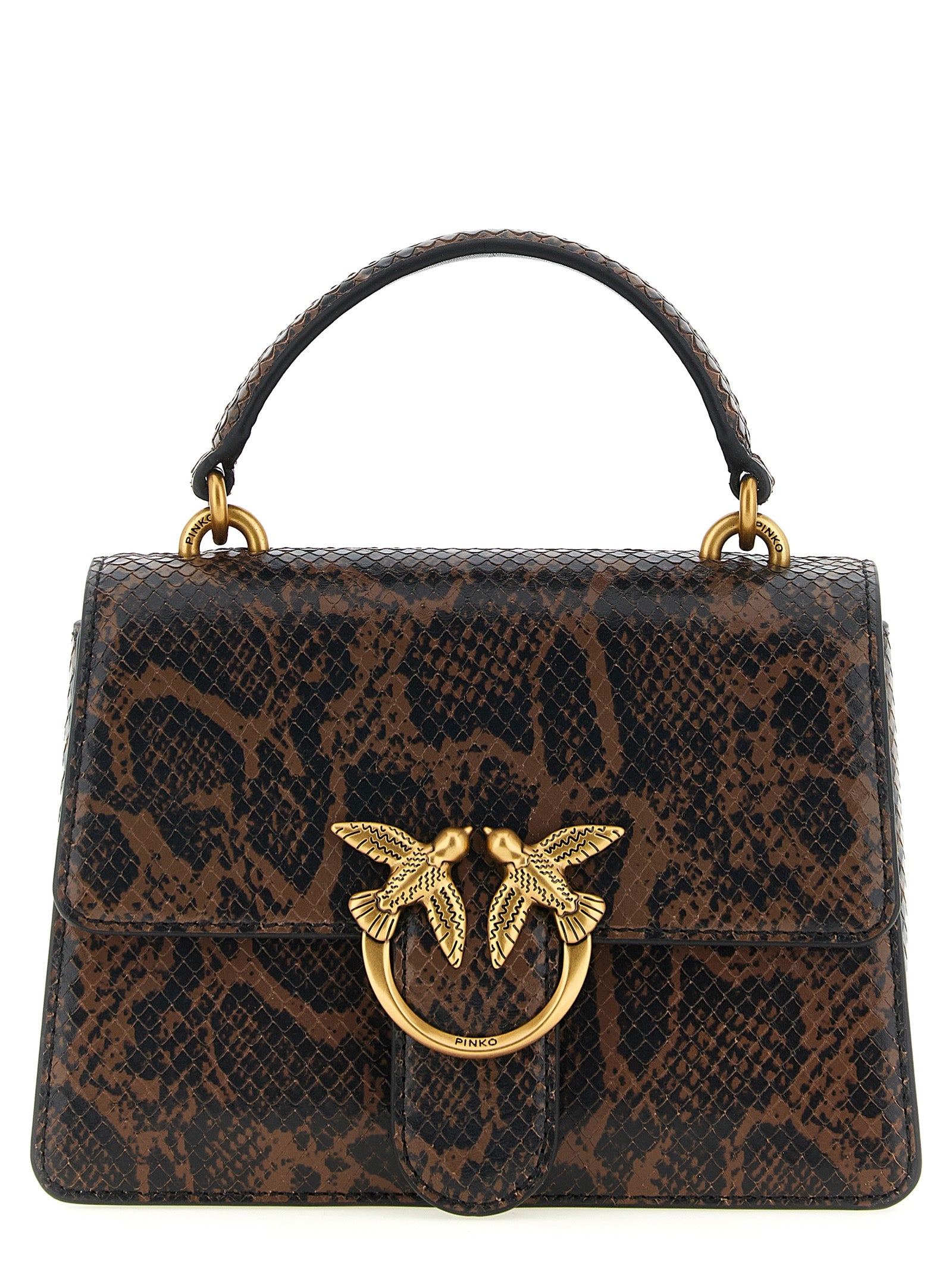 PINKO Brown Calfskin Handbag
