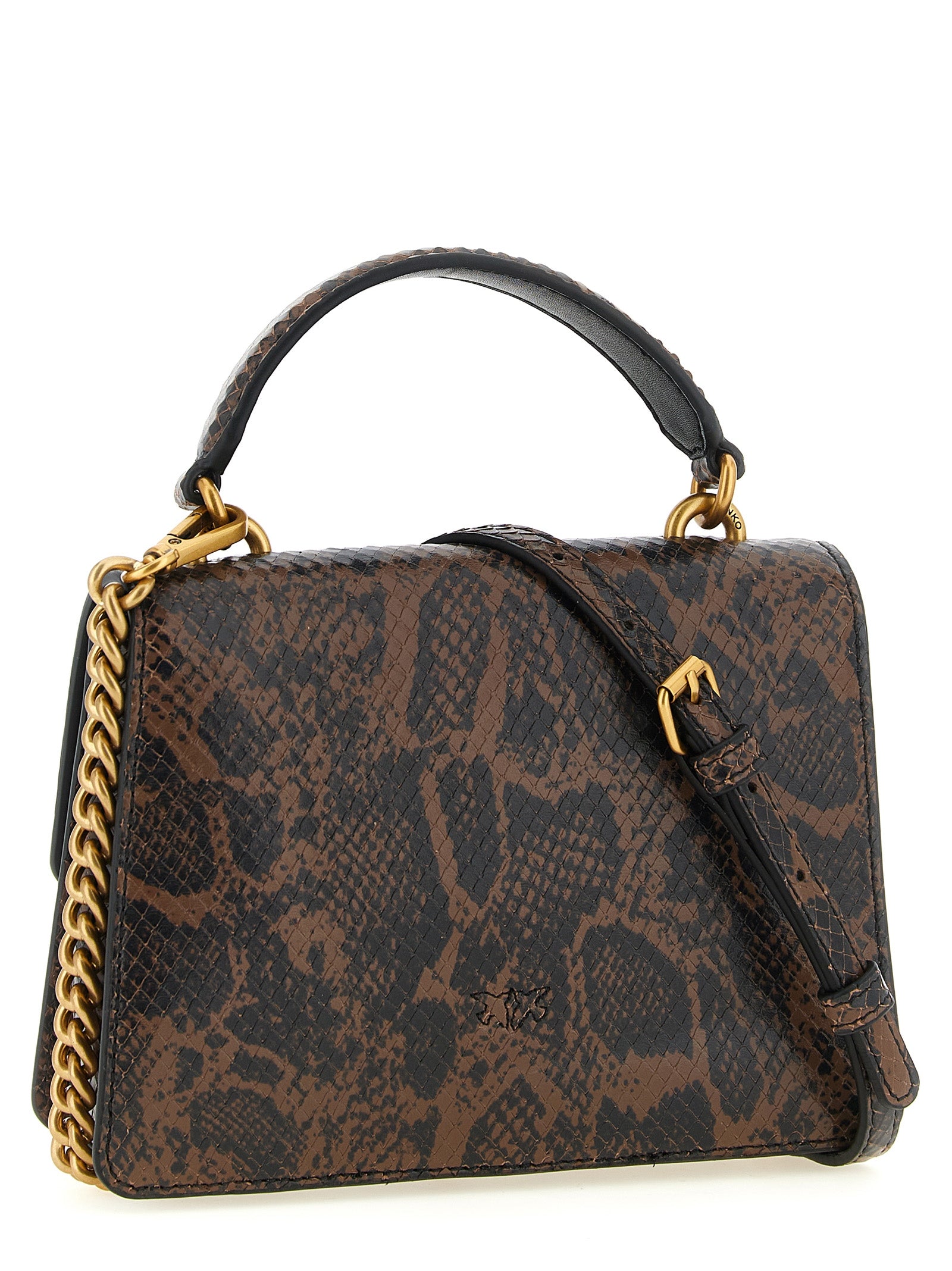 PINKO Brown Calfskin Handbag