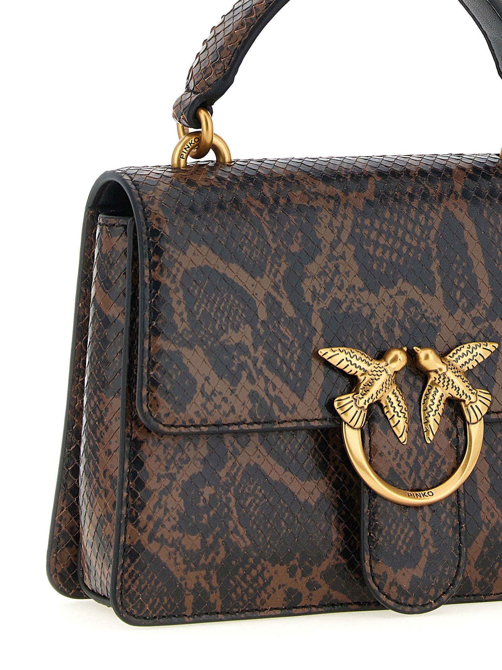 PINKO Brown Calfskin Handbag