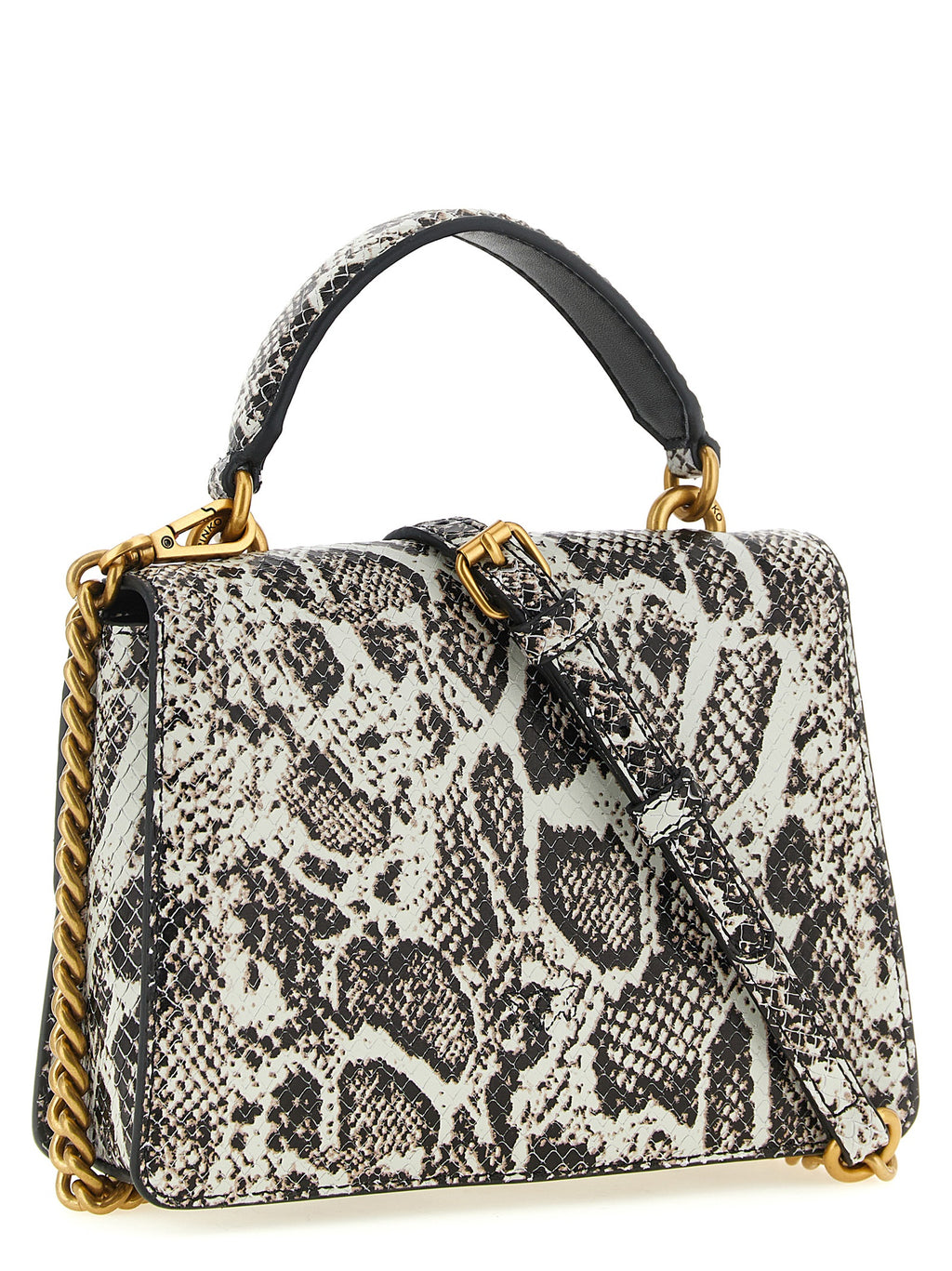 PINKO Gray Calfskin Handbag