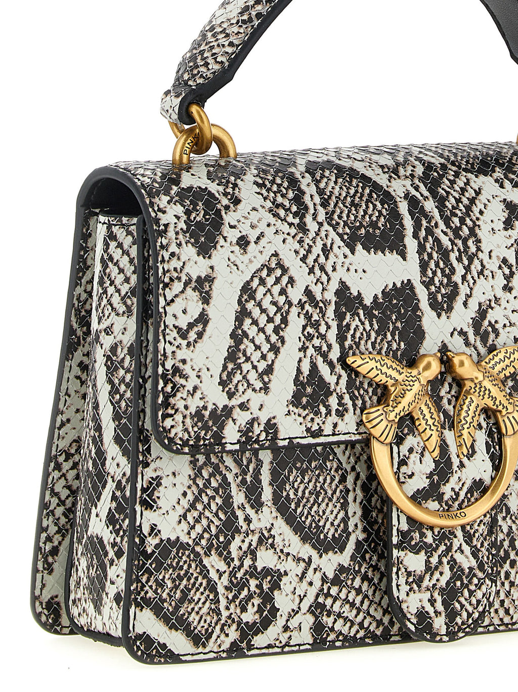 PINKO Gray Calfskin Handbag