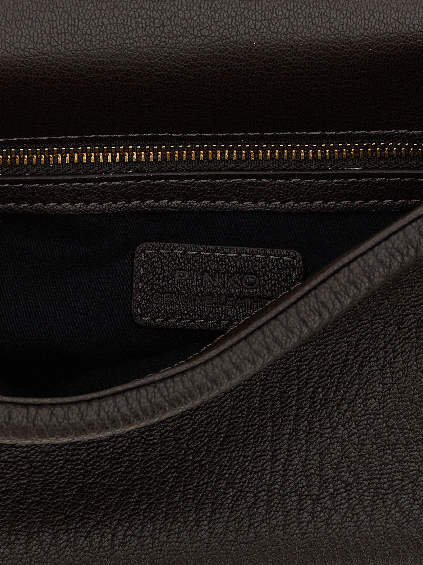 PINKO Brown Lamb Leather Crossbody Bag
