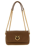 PINKO Brown Lamb Leather Shoulder Bag