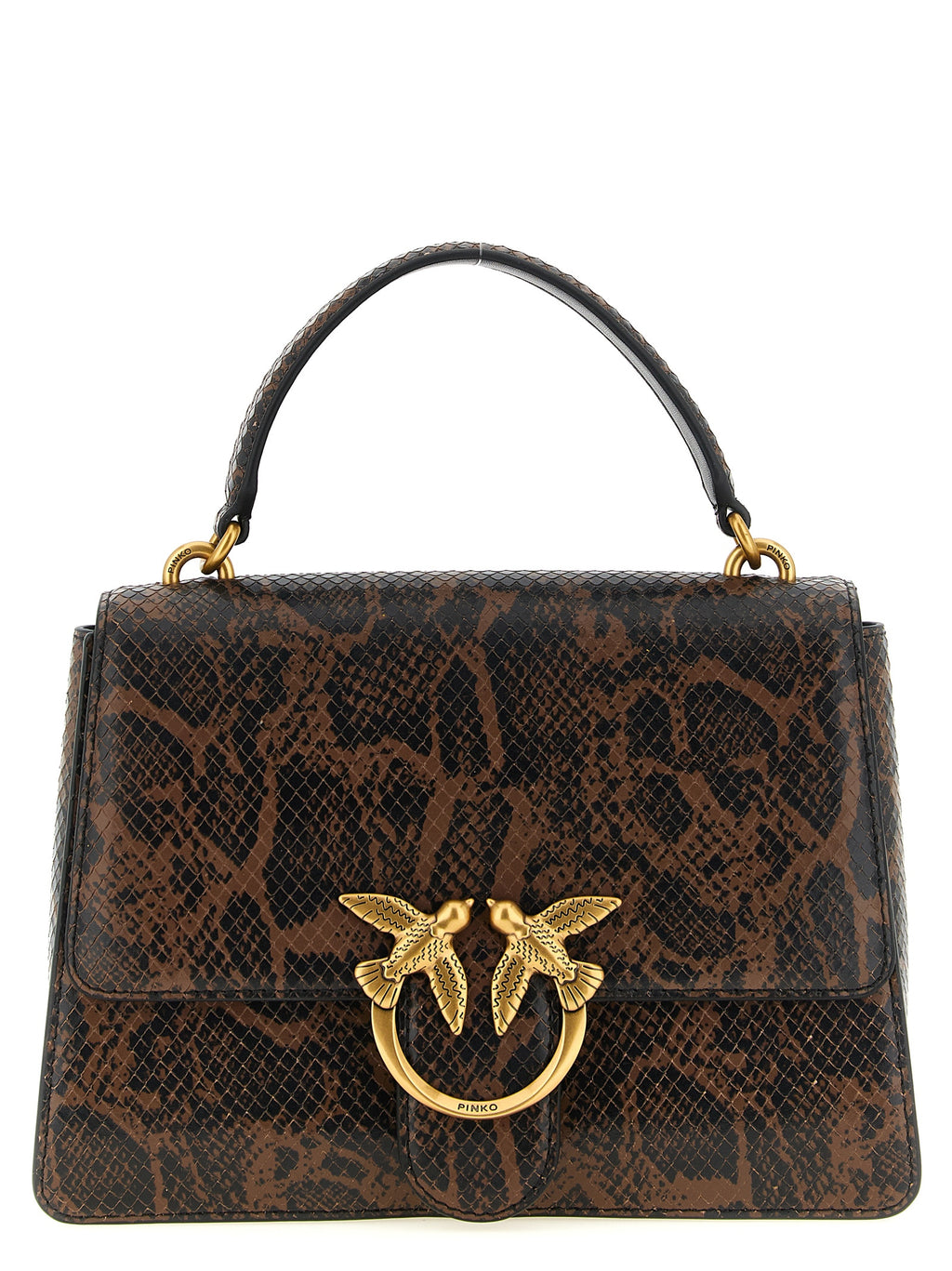 PINKO Brown Calfskin Handbag