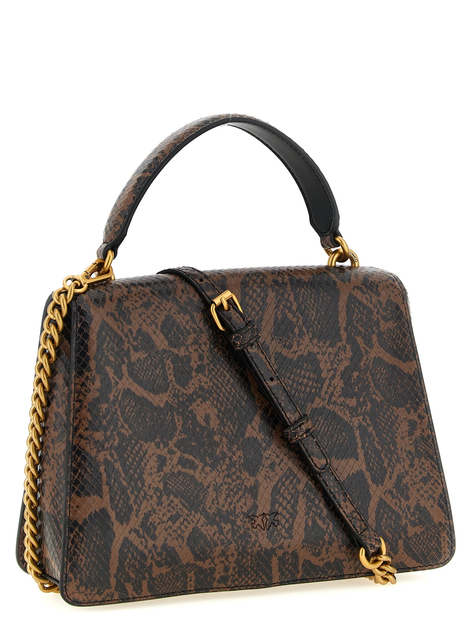 PINKO Brown Calfskin Handbag