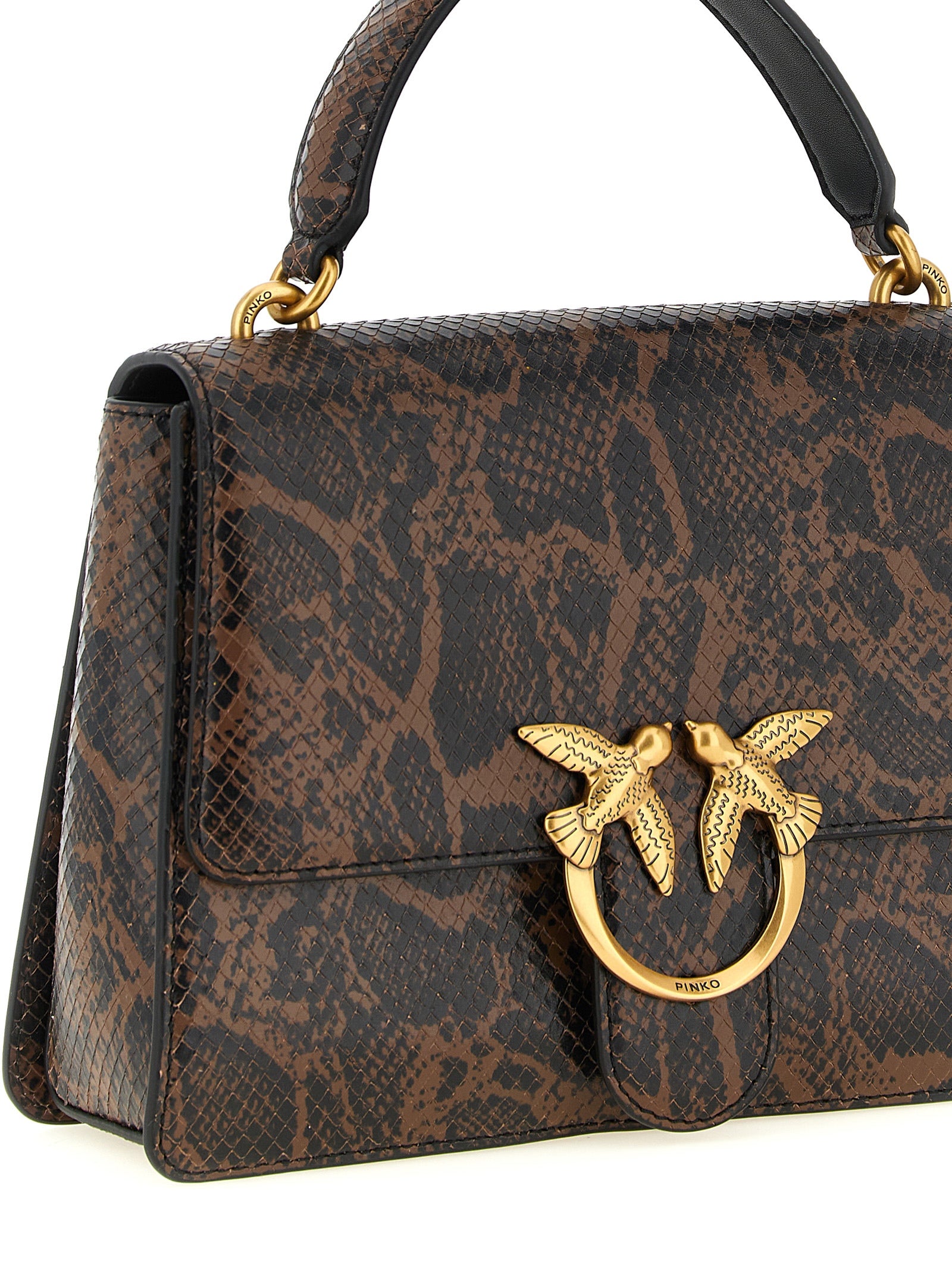 PINKO Brown Calfskin Handbag