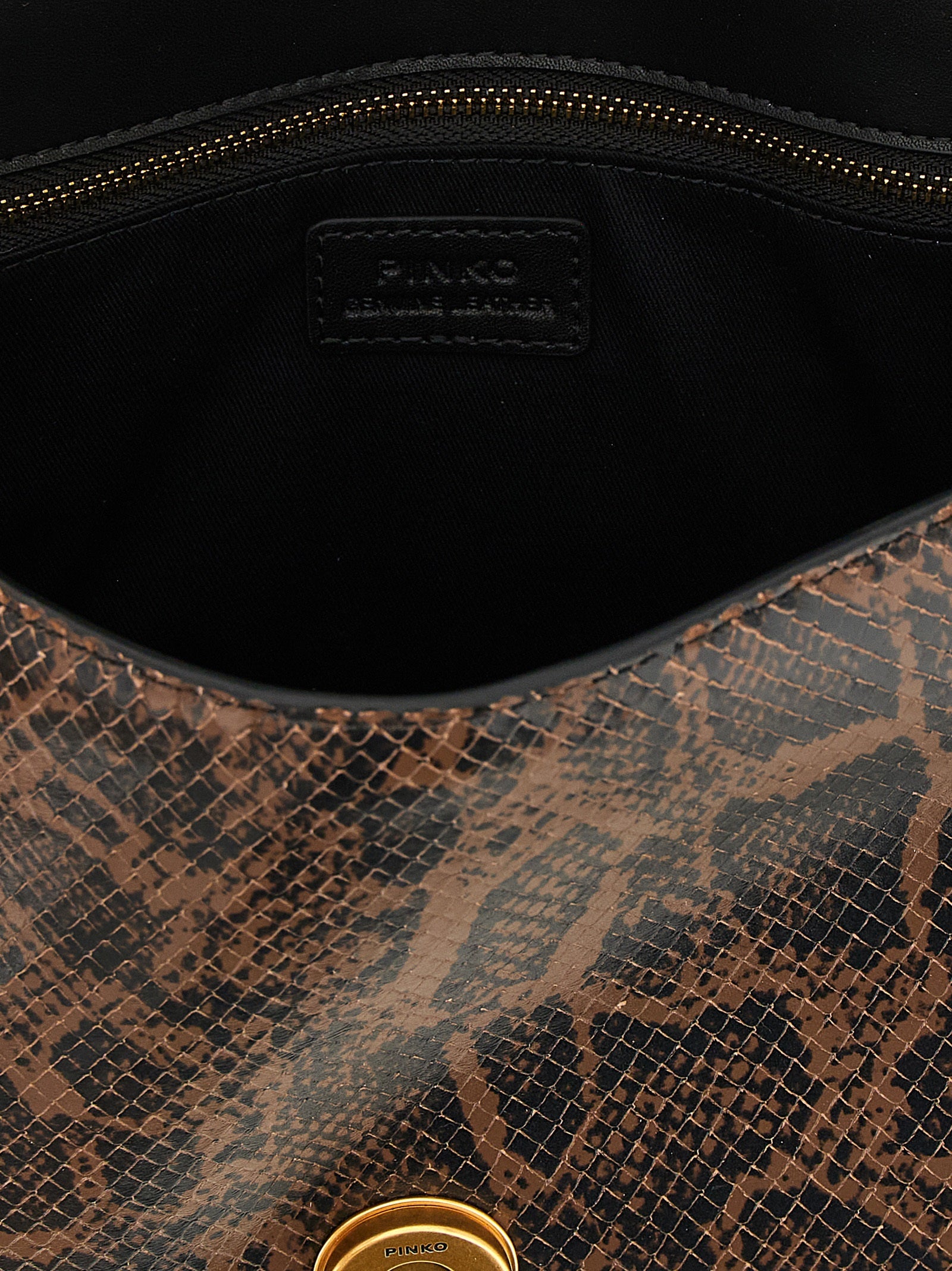 PINKO Brown Calfskin Handbag