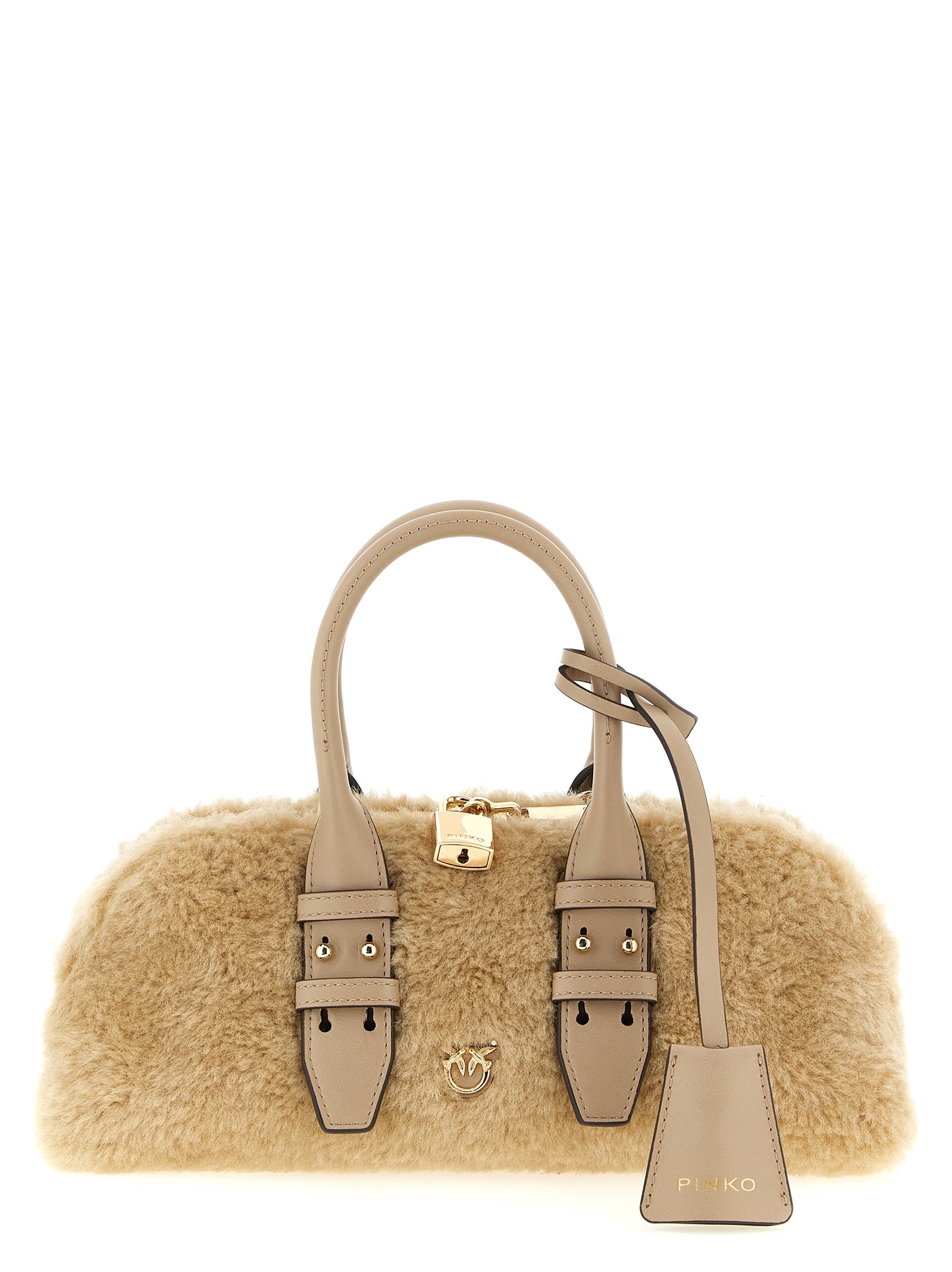PINKO Gray Polyester Handbag