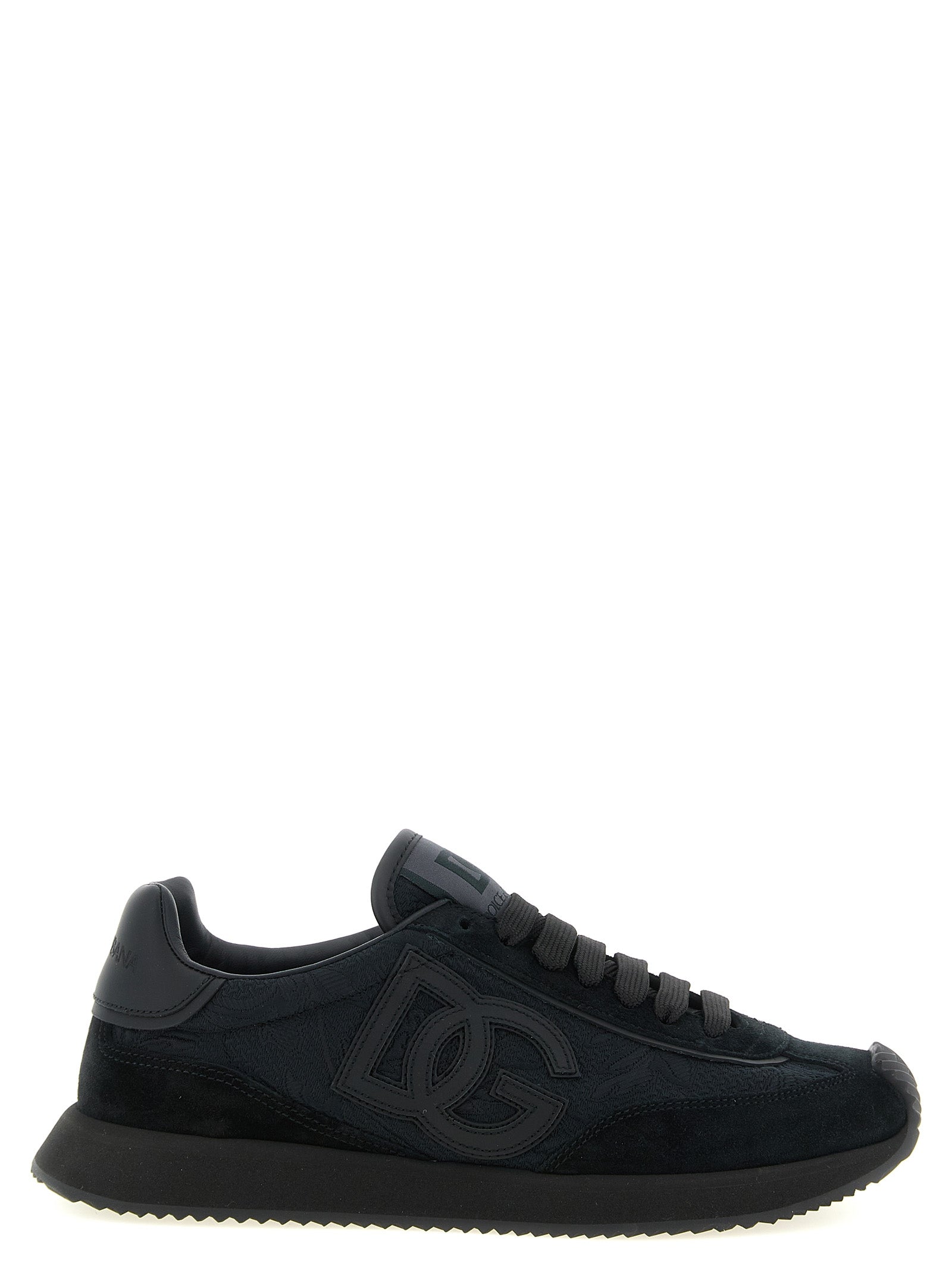 Dolce & Gabbana Black Leather Athletic Sneakers