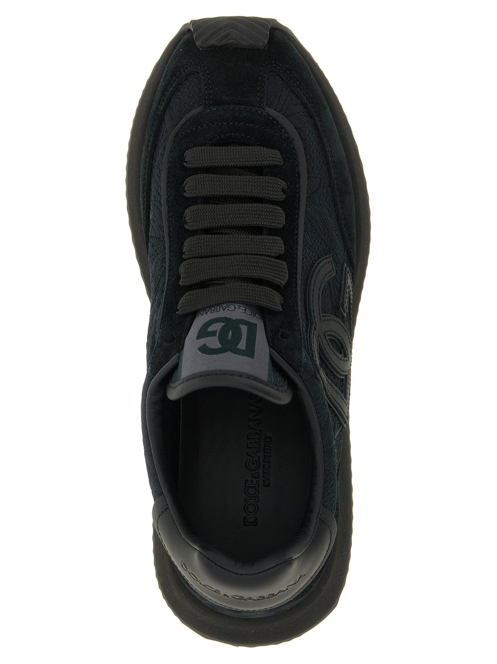 Dolce & Gabbana Black Leather Athletic Sneakers