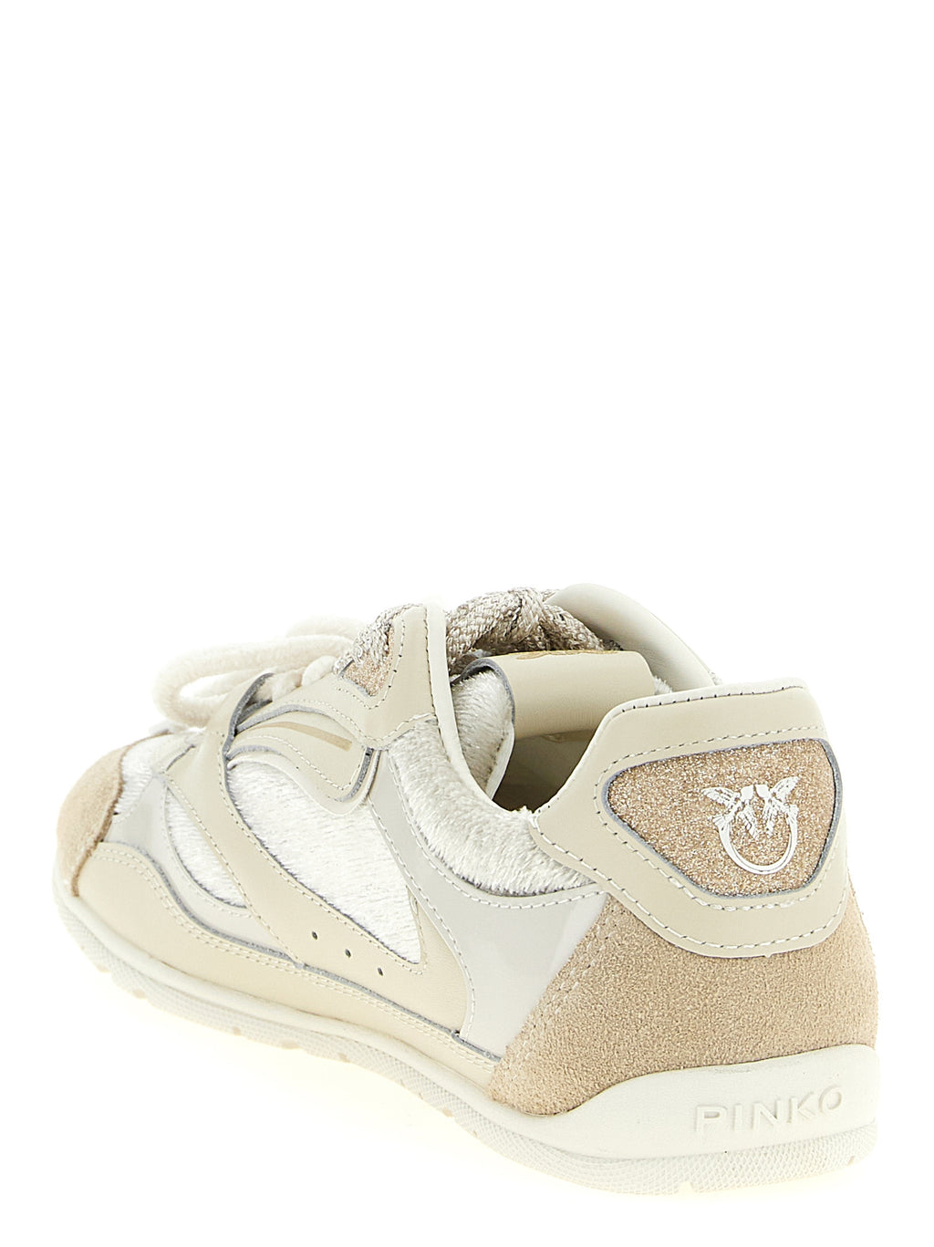 PINKO White Leather Low Top Sneakers