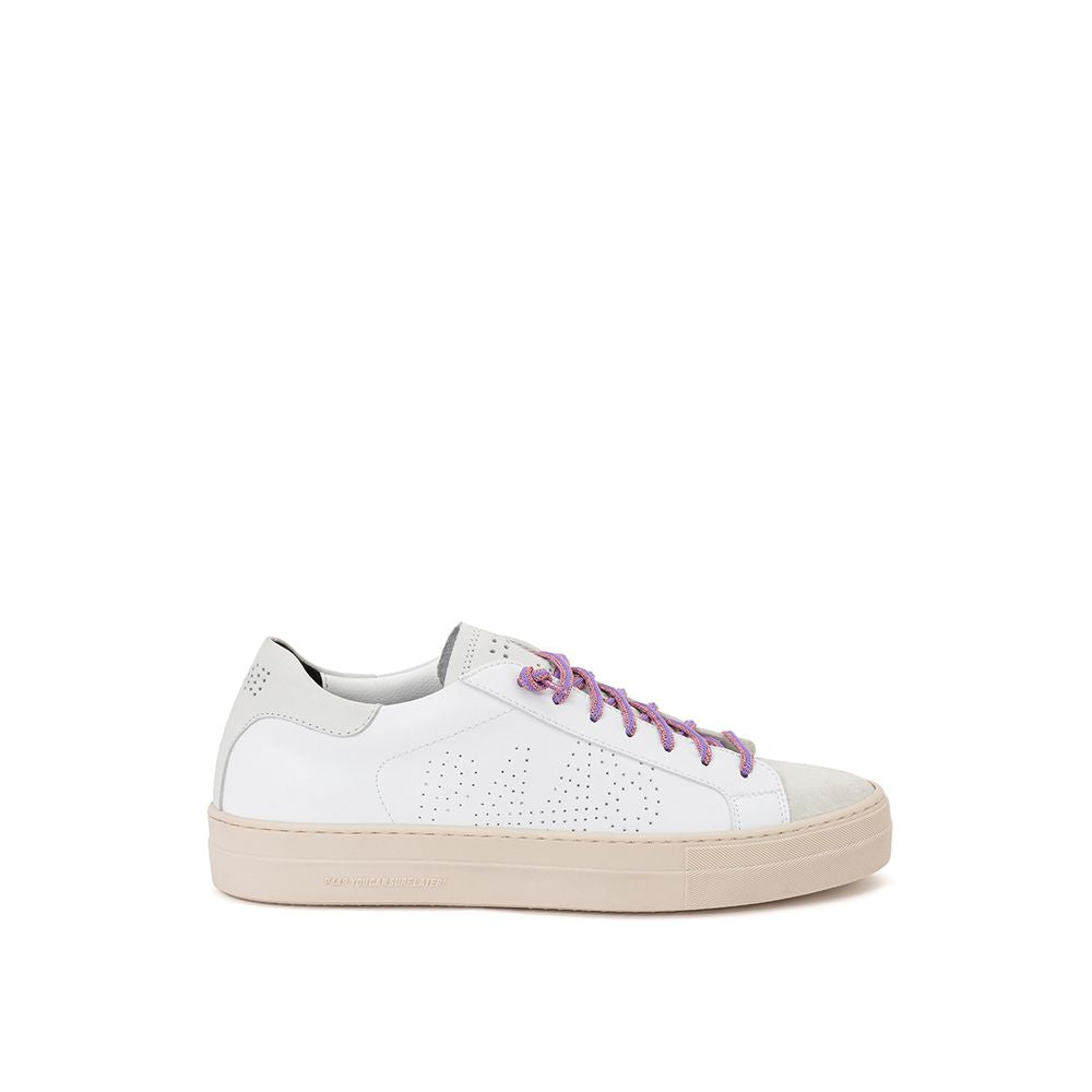 P448 White Leather Low Top Sneakers