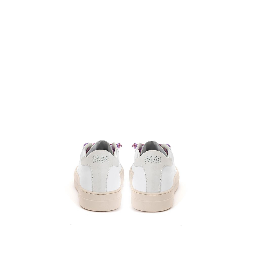 P448 White Leather Low Top Sneakers