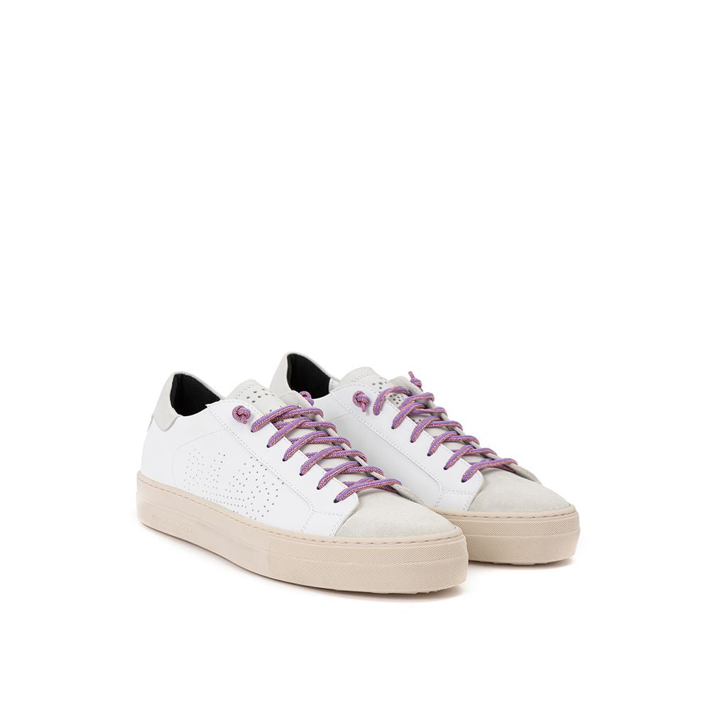 P448 White Leather Low Top Sneakers