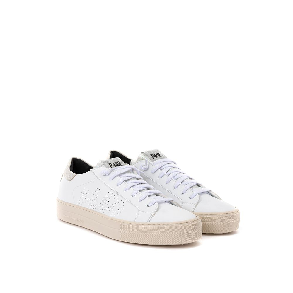 P448 White Leather Sneakers