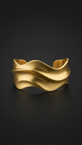 Contoured Gold Statement Cuff Bracelet